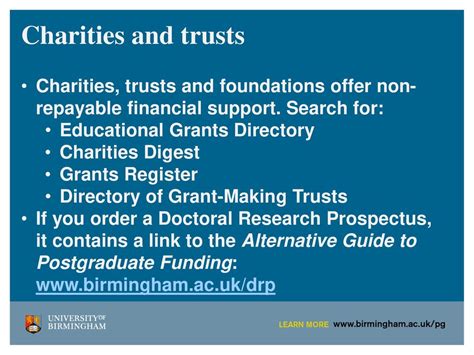 postgraduate funding charities|Postgraduate Charities Funding .